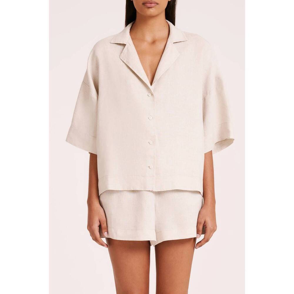 NEW NUDE LUCY lounge linen shirt in natural